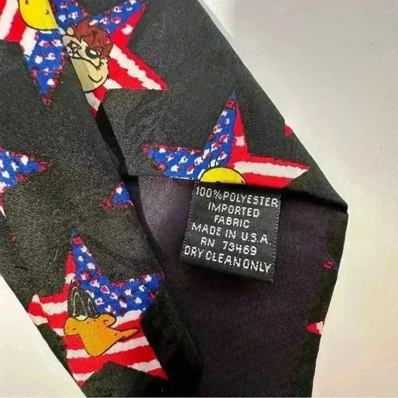Vintage Looney Tunes Flag Neck Tie, Patriotic and Fun - Picture 4 of 4